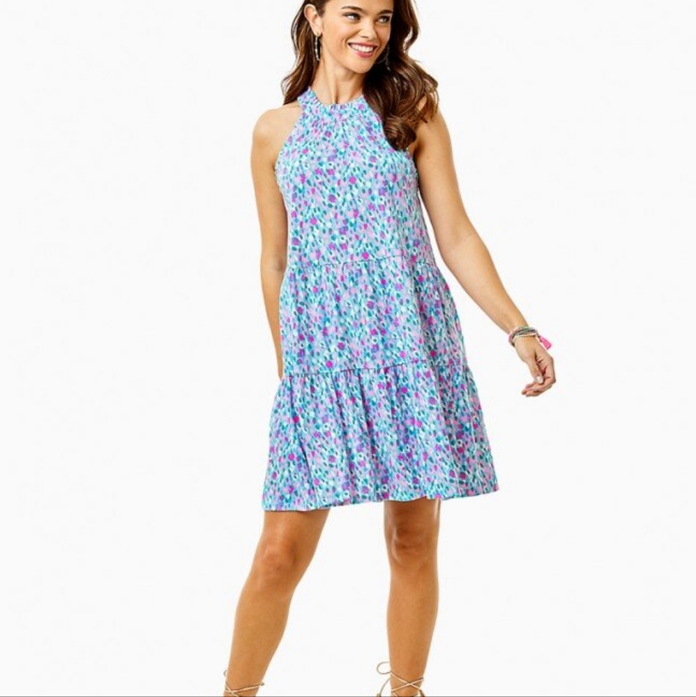 Lilly Pulitzer Blue and Pink Floral Dress